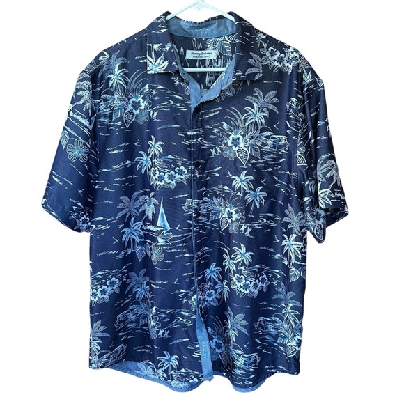 Tommy Bahama Coconut Point Midnight Sails in Coastline Button Up Men's XL - Picture 2 of 10